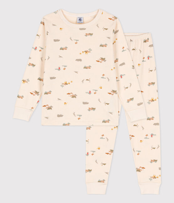 Pigiama bambino unisex in cotono con animali bianco AVALANCHE/ MULTICO