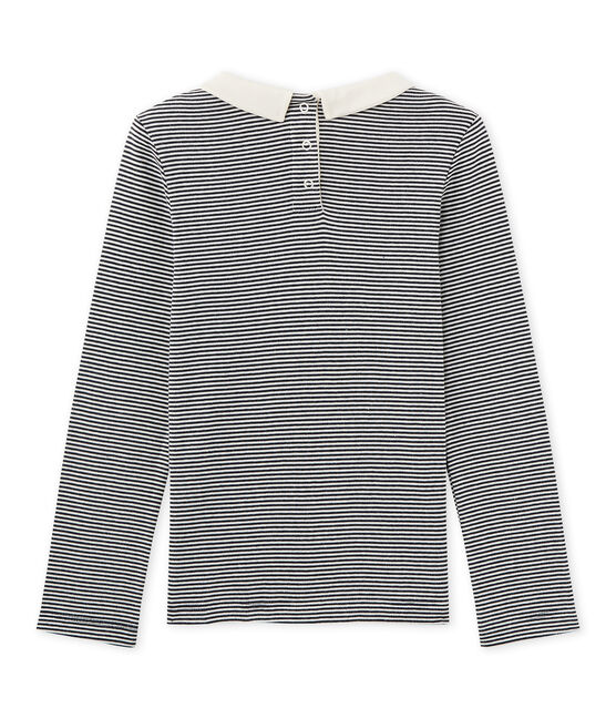 T-shirt maniche lunghe millerighe blu SMOKING/beige COQUILLE
