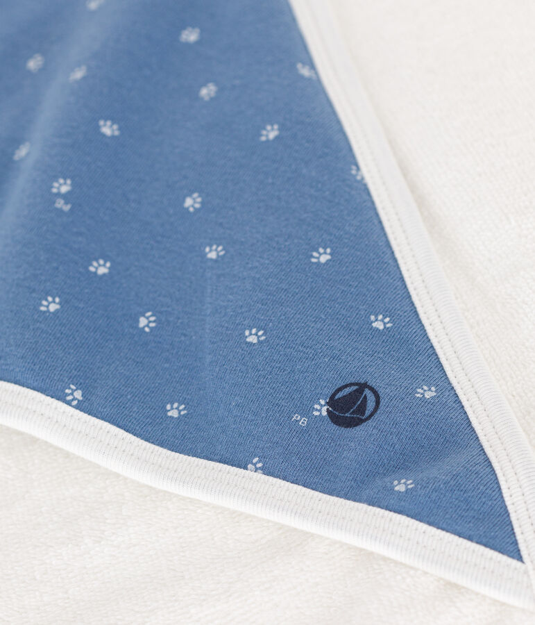 Asciugamano da bagno quadrato in cotone blu/bianco