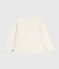 T-shirt a maniche lunghe in cotone con stampa bambino ecru MILK