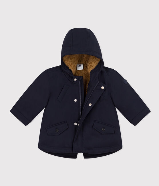 Parka foderato in sherpa per bebè blu SMOKING