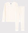 Pigiama snugfit pois multicolore bambina in cotone biologico bianco MARSHMALLOW/bianco MULTICO