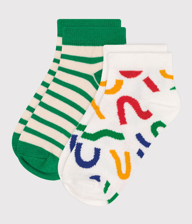 2 paia di calzini bambino in cotone stampato multicolore