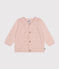 Cardigan bebè in tricot di cotone traforato rosa SALINE