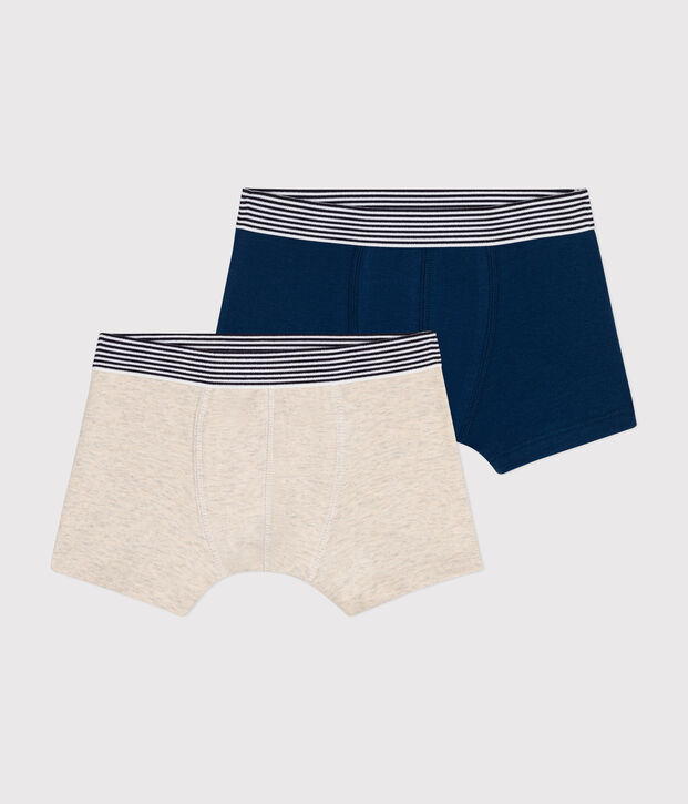 Confezione da 2 boxer bambino in cotone ed elastam multicolore