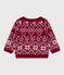 Maglione in misto lana e cotone fantasia neonato rosso AMARANTE/ AVALANCHE