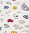 Tutina corta con stampa Monsieur Madame in cotone neonato bianco MARSHMALLOW/bianco MULTICO