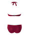 Costume da bagno 2 pezzi a fascia e a righe blu SMOKING/rosso TERKUIT