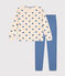 Pigiama bimateriale in cotone donna blu BEACH/ AVALANCHE