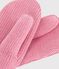 Muffole in maglia tinta unita foderata in pile bambino rosa