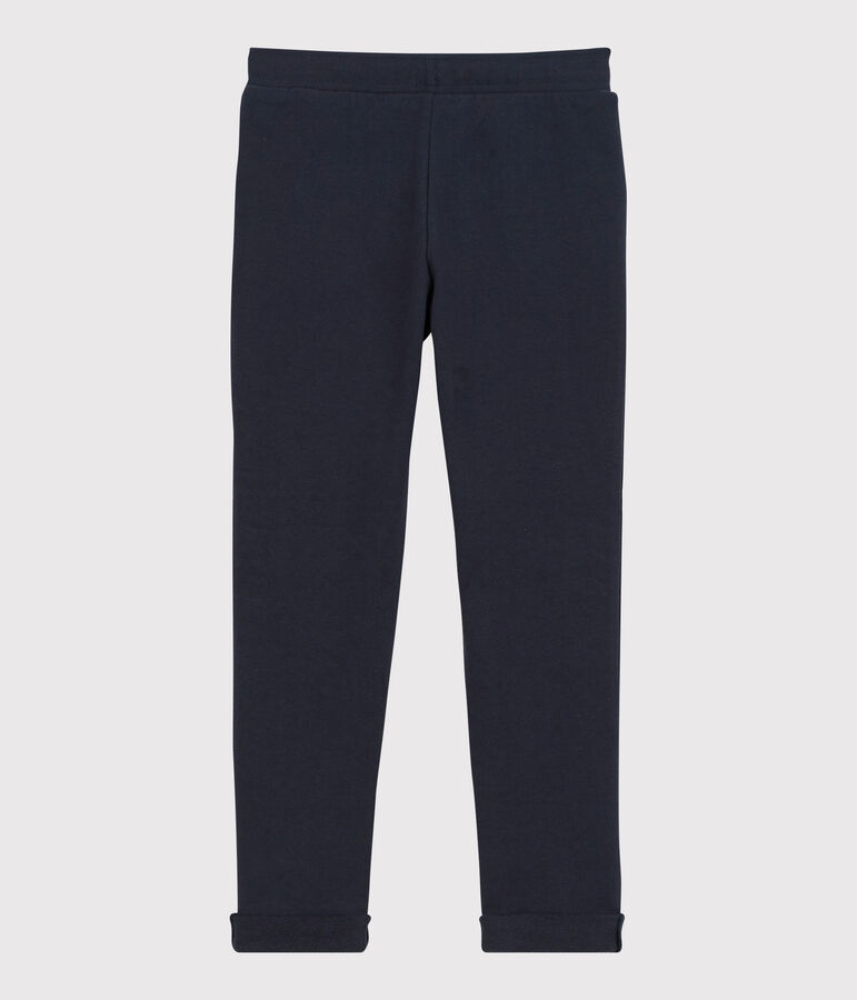 Pantaloni joggers in molleton bambina blu SMOKING