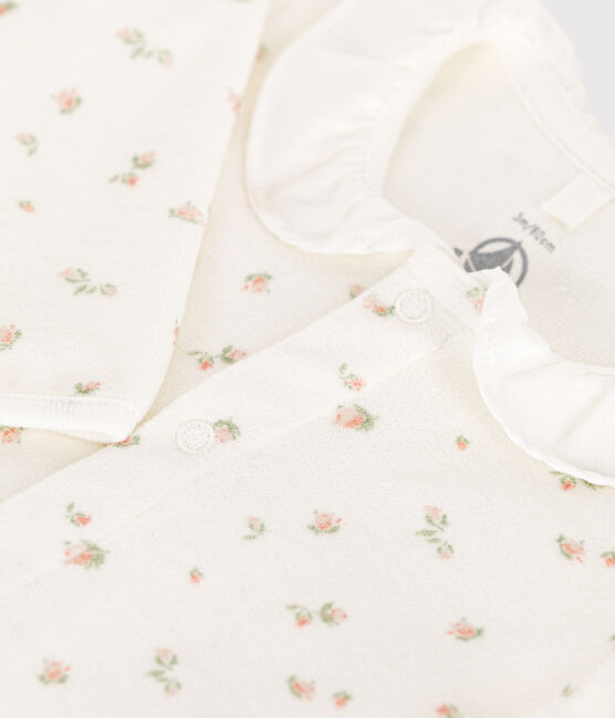 Pigiama neonato in velluto bianco MARSHMALLOW/bianco MULTICO