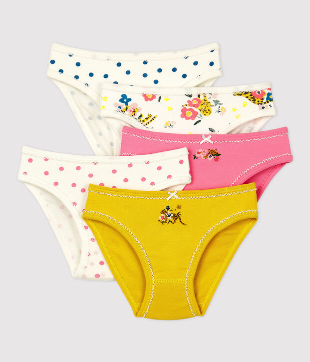 Confezione da 5 mutandine bambina fantasia pantera in cotone multicolore