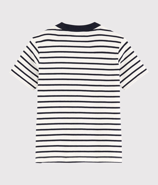 T-shirt maniche corte in jersey bambino bianco MARSHMALLOW/blu SMOKING