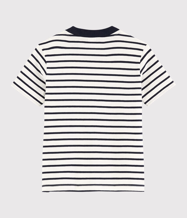 T-shirt maniche corte in jersey bambino bianco/blu