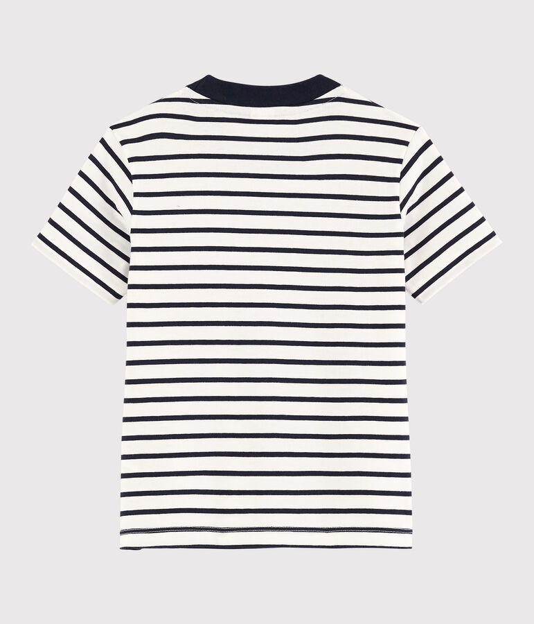 T-shirt maniche corte in jersey bambino bianco/blu