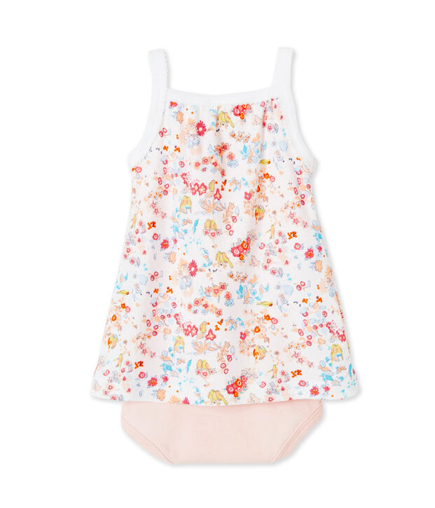 Body robe b&eacute;b&eacute; fille &agrave; bretelles bianco/rosa/multicolore