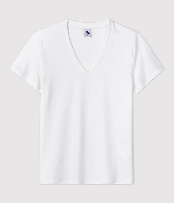 T-shirt LE DROIT in cotone con scollo a V Donna bianco ECUME