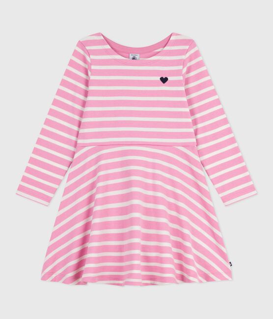 Abito a maniche lunghe in cotone bambina rosa BOUDOIR/ MILK