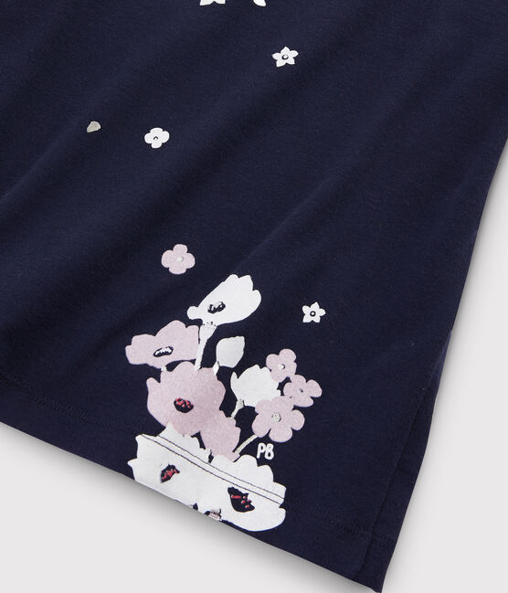 T-shirt serigrafata bambina blu SMOKING