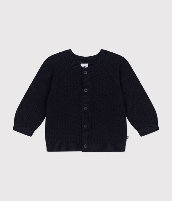 Cardigan in tricot di cotone bebè blu SMOKING
