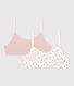 Confezione da 2 brassière fiore in cotone ed elastan