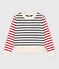 Maglione alla marinara in lana e cotone donna bianco MARSHMALLOW/bianco MULTICO