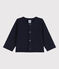 Cardigan a tinta unita in jersey spesso per neonati blu SMOKING