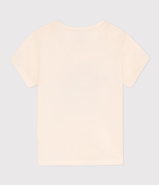 T-shirt bambina in cotone stampato ecru AVALANCHE