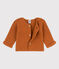 Cardigan bebè in tricot in cotone a punto legaccio marrone ECUREUIL