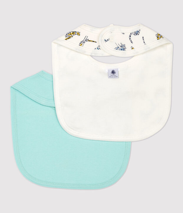 Confezione da 2 bavaglini in cotone biologico multicolore