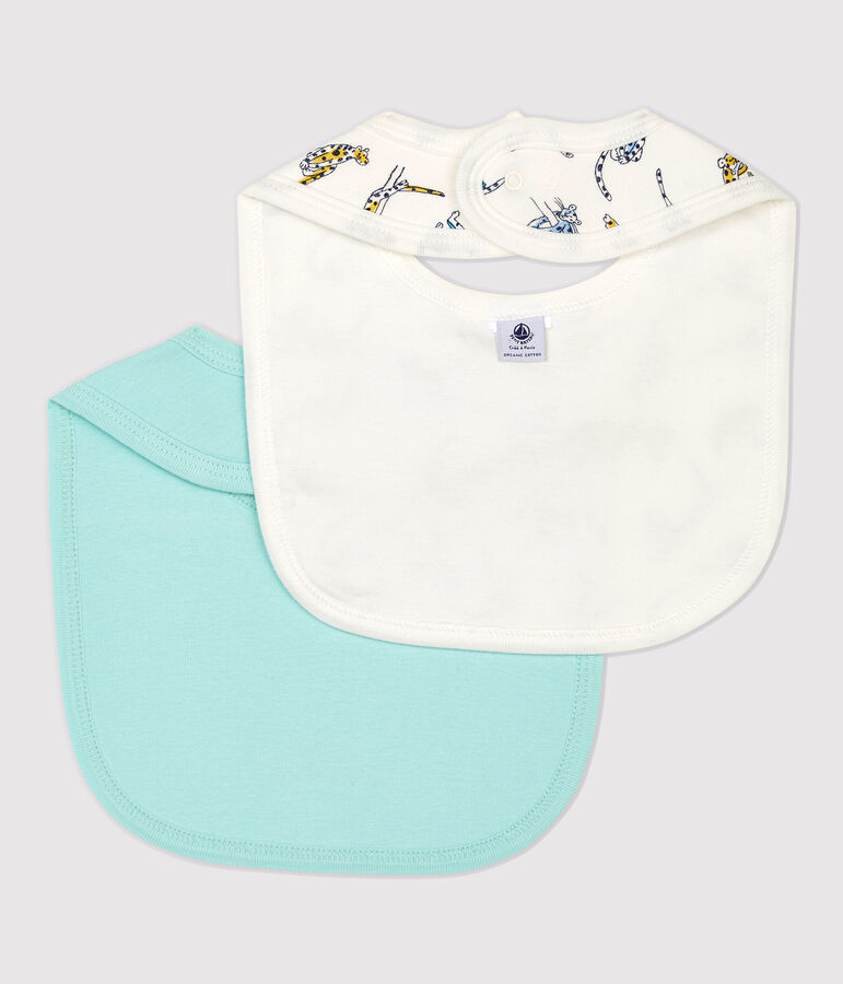 Confezione da 2 bavaglini in cotone biologico multicolore