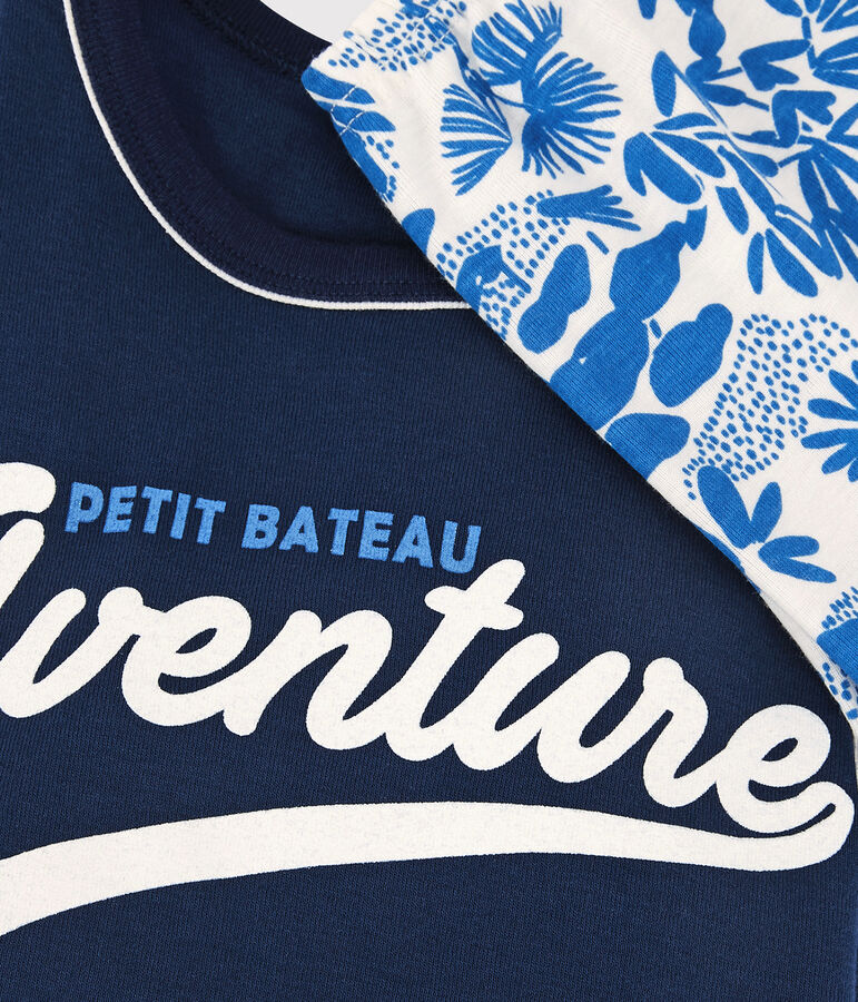 Pigiama corto blu bambino in cotone blu/multicolore