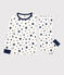 Pigiama a stelle bambina/bambino in cotone bianco MARSHMALLOW/blu MEDIEVAL
