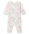 Tutina senza piedi bebé in ovatta di cotone bianco MARSHMALLOW/rosa MINOIS/ MULTICO CN
