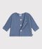 Cardigan in maglia di cotone a punto legaccio tinta unita neonato blu