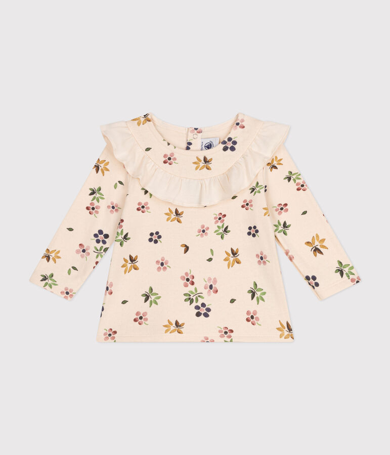 Blusa in tubique neonato ecru/multicolore