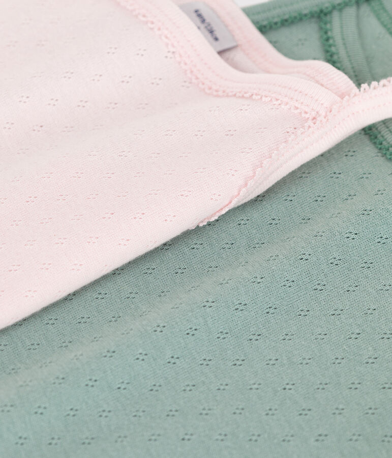 Set di 2 canotte con spalline sottili in cotone bambina variante 1