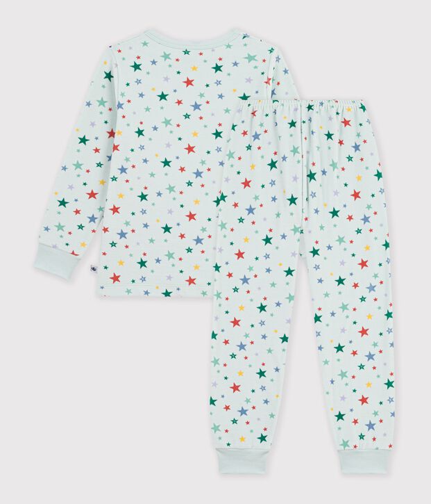 Pigiama bambino in ciniglia con stampa a stelle blu/multicolore