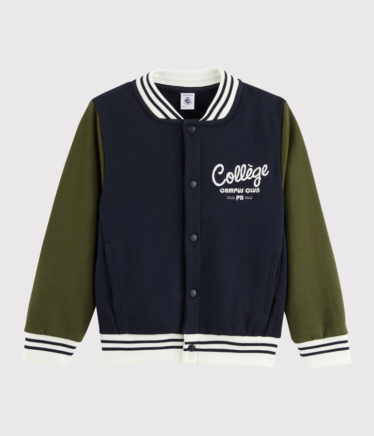 Giubbotto stile college bambino blu SMOKING/verde MILITARY