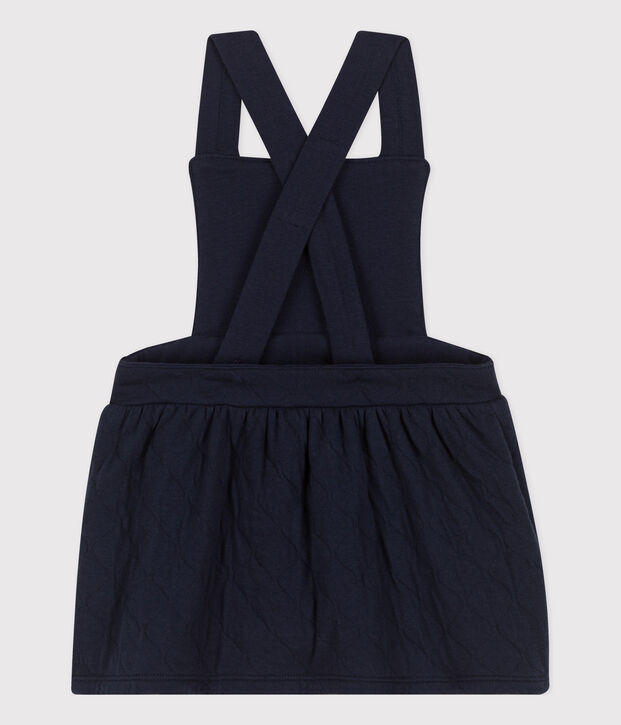 Abito a maniche lunghe beb&egrave; con stampa in tubique trapuntato. blu