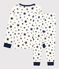 Pigiama a stelle bambina/bambino in cotone bianco MARSHMALLOW/blu MEDIEVAL