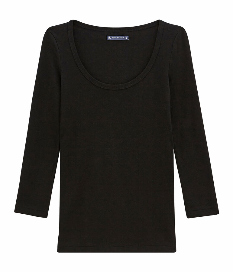 T-shirt maniche 3/4 donna nero