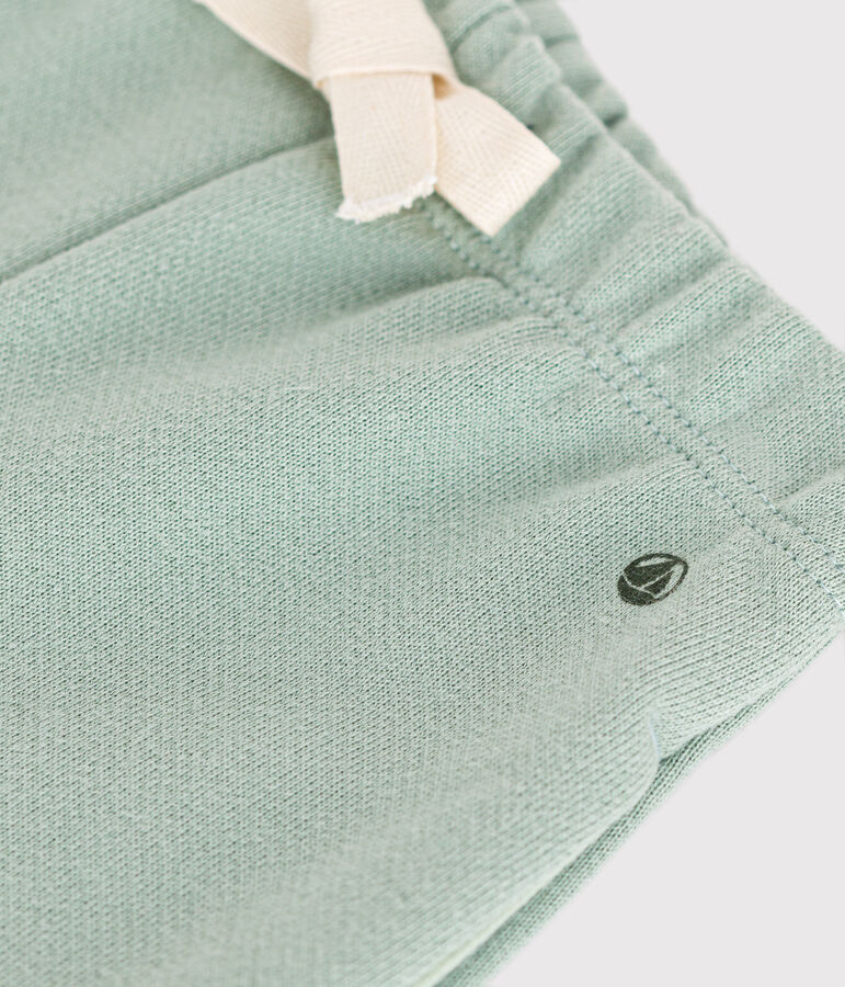 Pantaloni in tessuto felpato per beb&egrave; verde