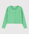 Cardigan tricot in cotone bambina verde ALOEVERA