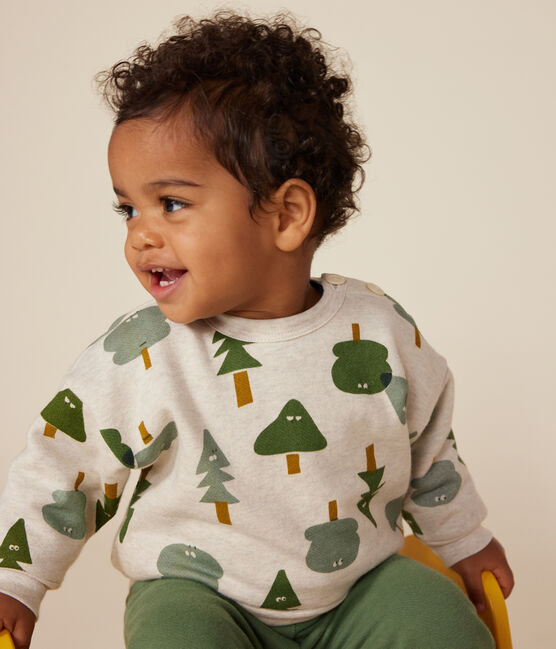 Maglia in tessuto felpato neonato beige MONTELIMAR/bianco MULTICO