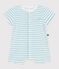Tutina corta in spugna di cotone a righe neonato blu MARSHMALLOW/ AQUATIC