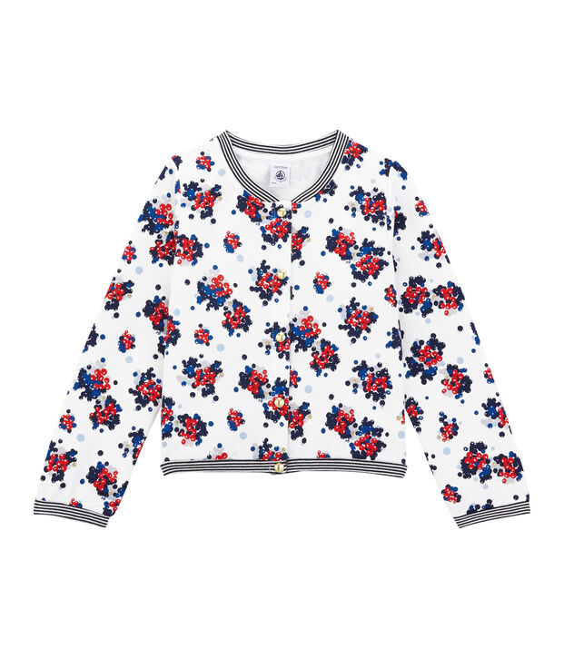Cardigan per bambina bianco/multicolore