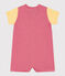 Tutina corta Petit Bateau X Snoopy bebè in cotone rosso CORRIDA/bianco MARSHMALLOW