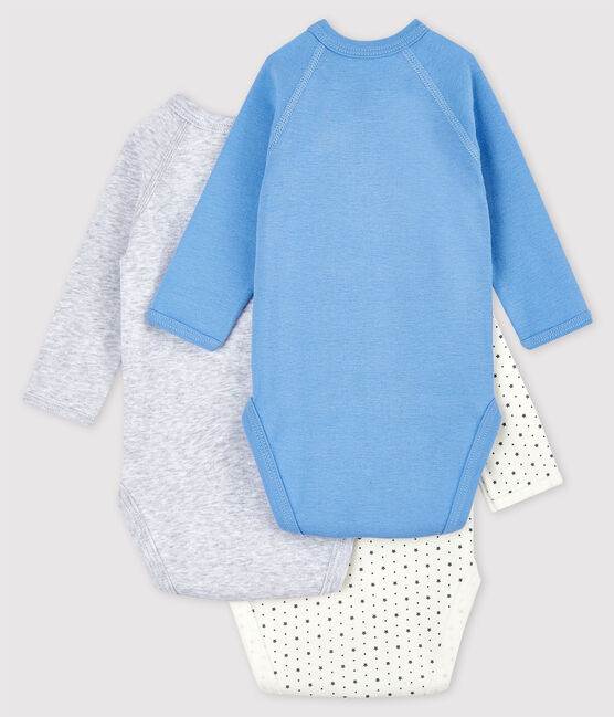 Confezione da 3 body incrociati manica lunga bebè in cotone biologico variante 2